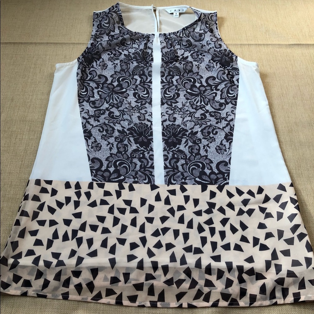 CAbi Style# 938 Sleeveless ‘Ladylike’ Tunic Blouse Top Tank